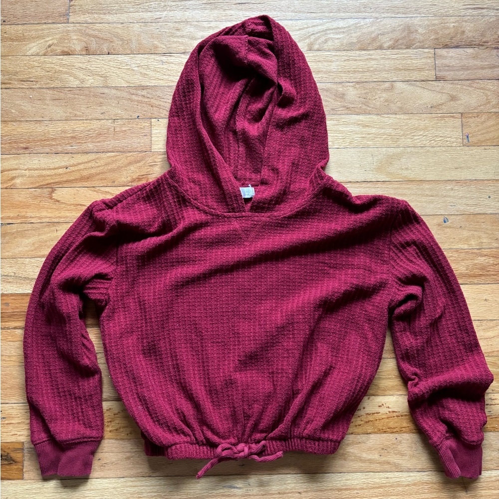 Red Cropped Hoodie